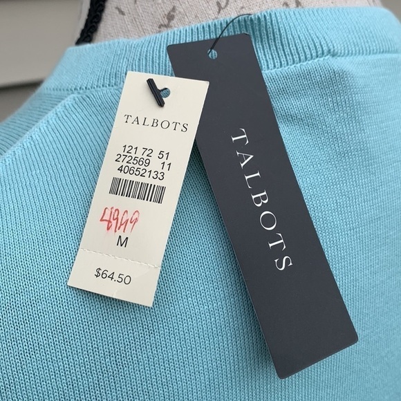 Talbots Short Sleeve Cardigan Sweater - Seafoam - Picture 8 of 11